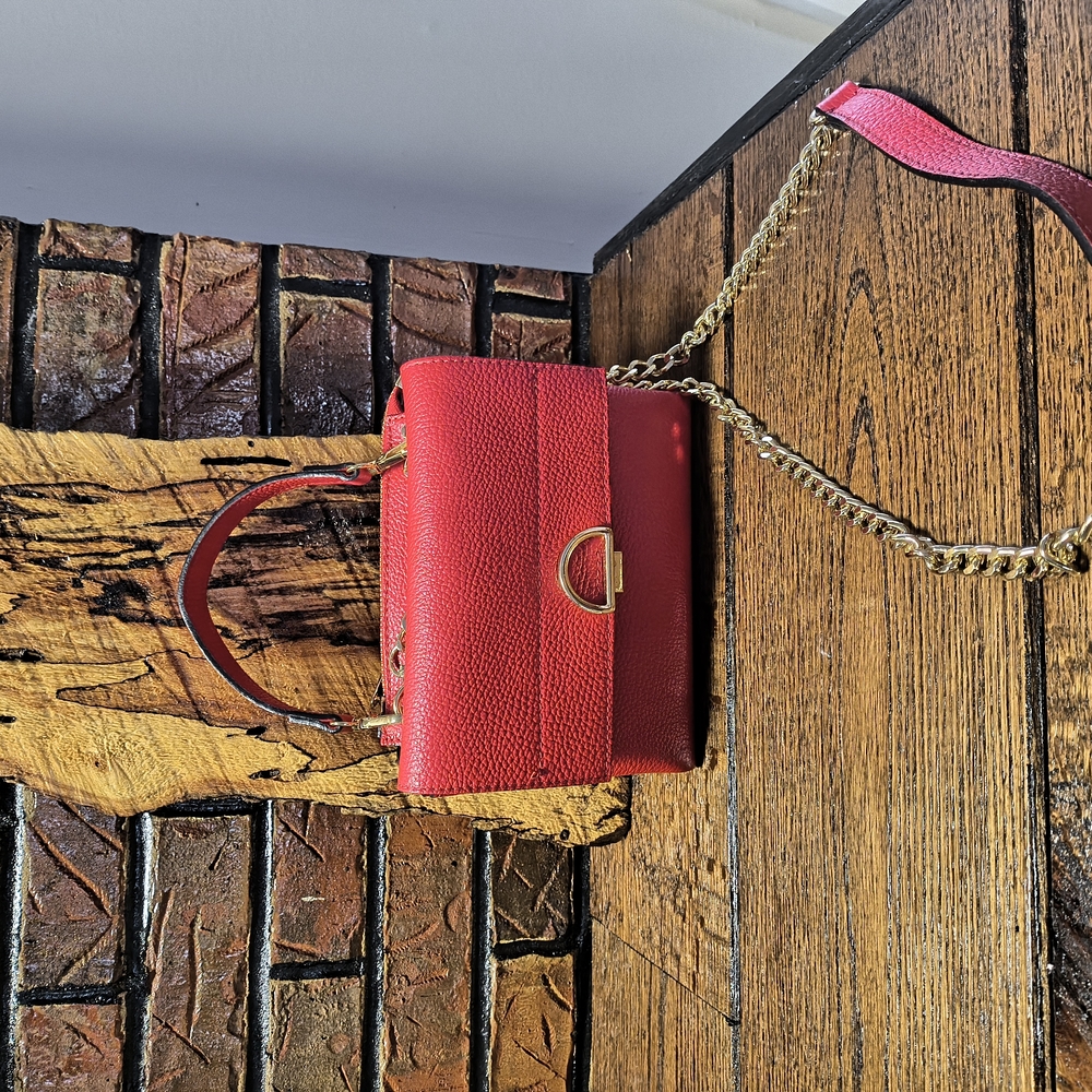 Elegant Red Leather Isadora Handbag